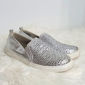 Carlos by Carlos Santana Sunnie Silver jeweled Tennis Shoes Size 8.5